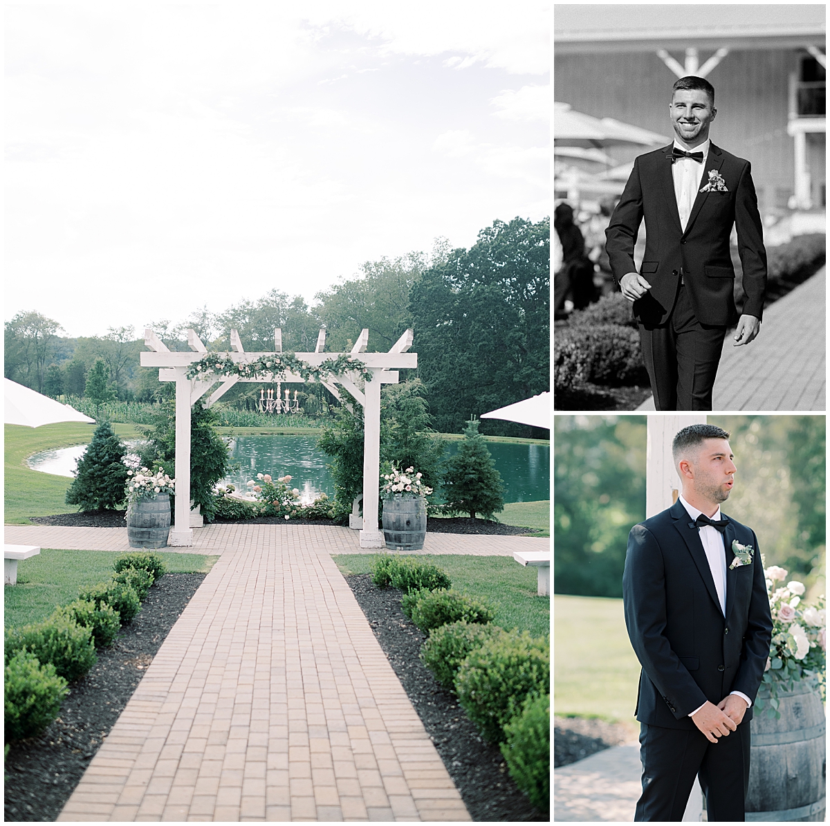 groom walking down the aisle during wedding ceremony by Maryland wedding photographer 
