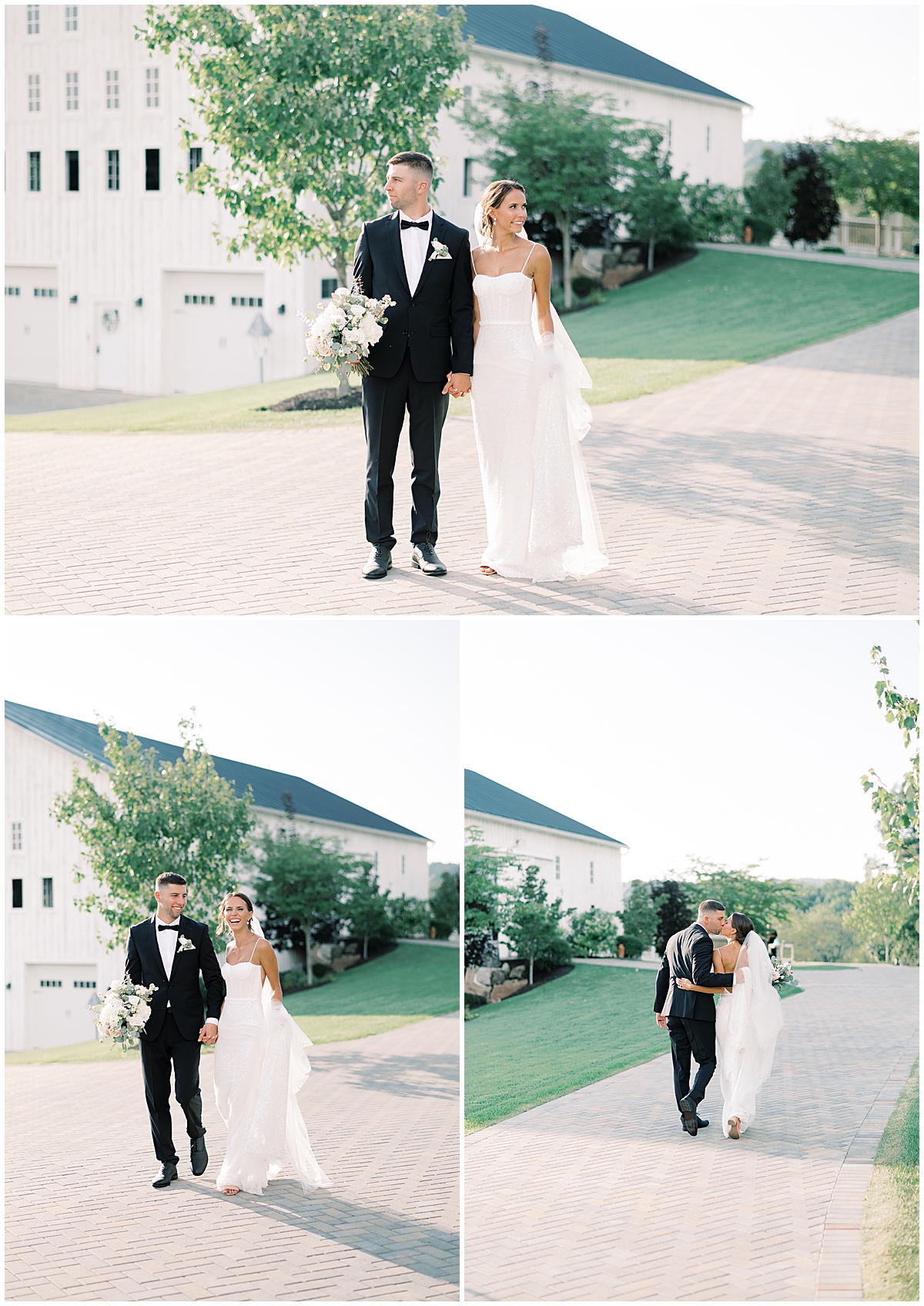 newly married couple walking back to wedding venue by Addie Eshelman photography 